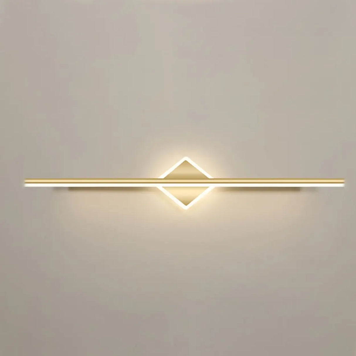 Gold Modern Geometric Linear LED Mirror Vanity Light Image - 14