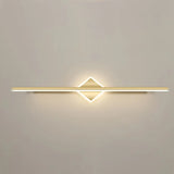 Gold Modern Geometric Linear LED Mirror Vanity Light Image - 14