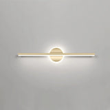 Gold Modern Geometric Linear LED Mirror Vanity Light Image - 16