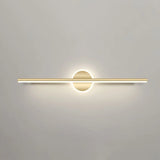 Gold Modern Geometric Linear LED Mirror Vanity Light Image - 18