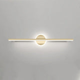 Gold Modern Geometric Linear LED Mirror Vanity Light Image - 19