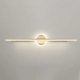 Gold Modern Geometric Linear LED Mirror Vanity Light Image - 21