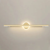 Gold Modern Geometric Linear LED Mirror Vanity Light Image - 23