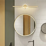 Gold Modern Geometric Linear LED Mirror Vanity Light Image - 28