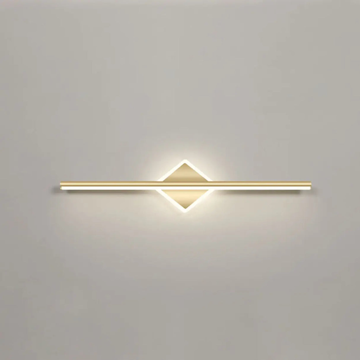 Gold Modern Geometric Linear LED Mirror Vanity Light Image - 6