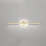 Gold Modern Geometric Linear LED Mirror Vanity Light Image - 7