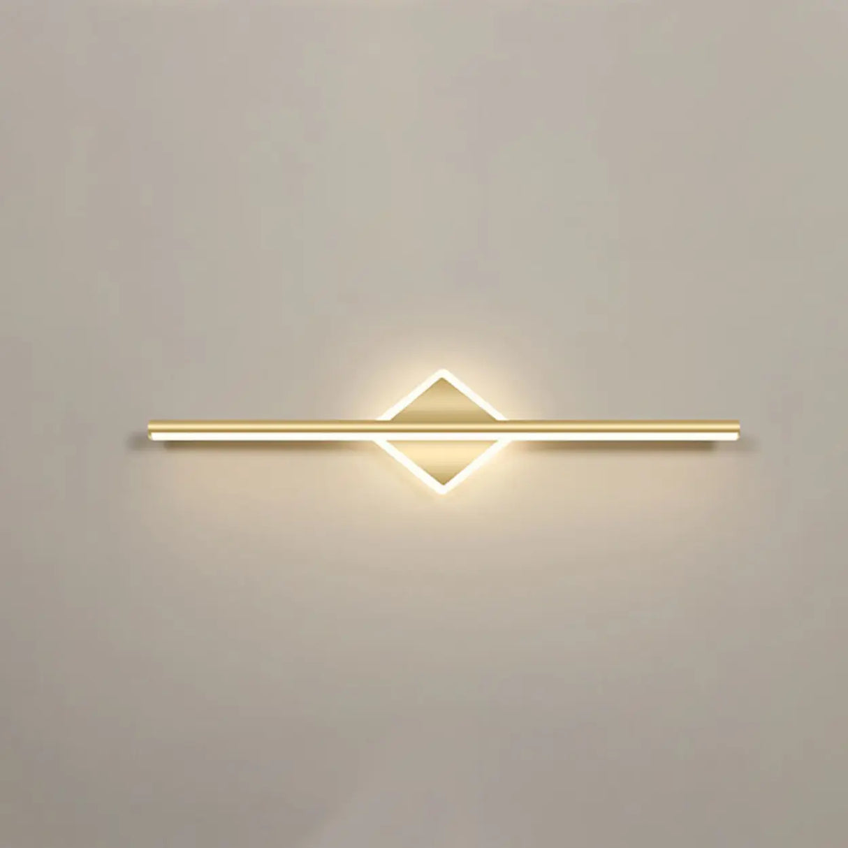 Gold Modern Geometric Linear LED Mirror Vanity Light Image - 8