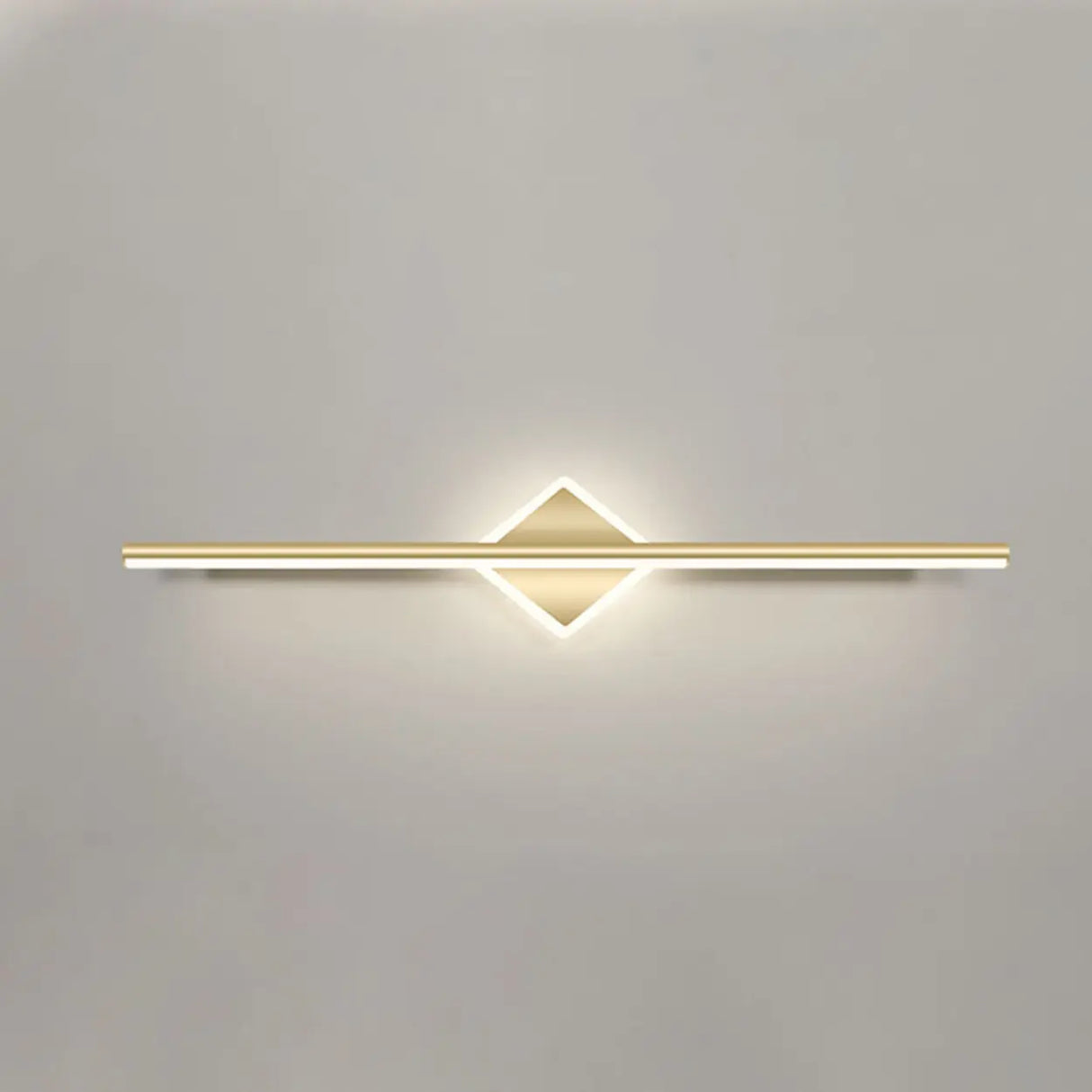 Gold Modern Geometric Linear LED Mirror Vanity Light Image - 9