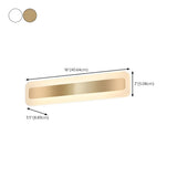 Gold Modern Rectangular LED Bathroom Vanity Light #size