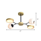 Gold Nordic Moon Frosted Glass LED Pendant Chandelier Image - 4