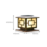 Gold Oriental Style Square Metal Outdoor Garden Lamp Image - 13