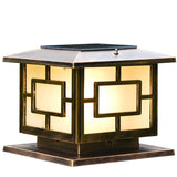 Gold Oriental Style Square Metal Outdoor Garden Lamp Image - 5