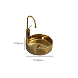 Gold Oval Ceramic Vessel Sinks with Center Trapway Image - 35