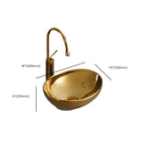 Gold Oval Ceramic Vessel Sinks with Center Trapway Image - 36