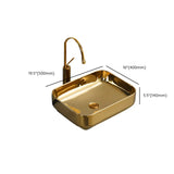 Gold Oval Ceramic Vessel Sinks with Center Trapway Image - 39