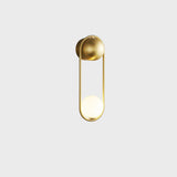 Gold Oval Frame Globe Light Wall Sconce Image - 2