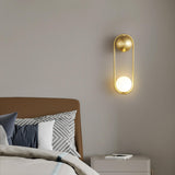 Gold Oval Frame Globe Light Wall Sconce Image - 4