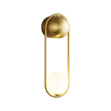 Gold Oval Frame Globe Light Wall Sconce Image - 7