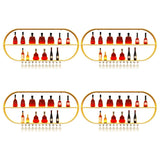 Gold Oval Iron Floating Wall Bar Wine Rack Stemware Holder Image - 11