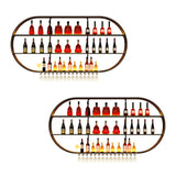 Gold Oval Iron Floating Wall Bar Wine Rack Stemware Holder Image - 15