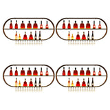 Gold Oval Iron Floating Wall Bar Wine Rack Stemware Holder Image - 3