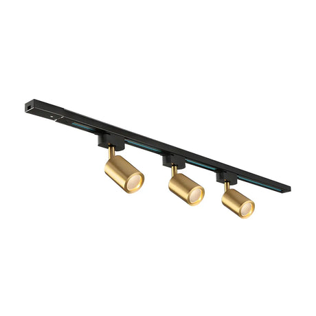 Gold Postmodern Tube Metal 3-Spot LED Track Lights Image - 1