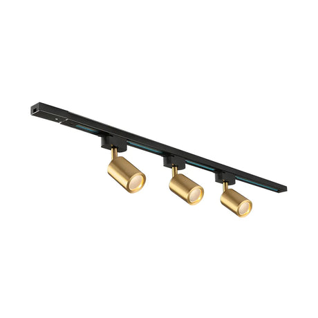 Gold Postmodern Tube Metal 3-Spot LED Track Lights Image - 2