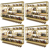 Gold Rectangle Metal Large Wall Mounted Bar Wine Rack Image - 11