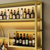 Gold Rectangle Metal Large Wall Mounted Bar Wine Rack Image - 12