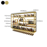 Gold Rectangle Metal Large Wall Mounted Bar Wine Rack #size