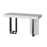 Gold Rectangle White Marble Top Iron Dining Bar Table Image - 2