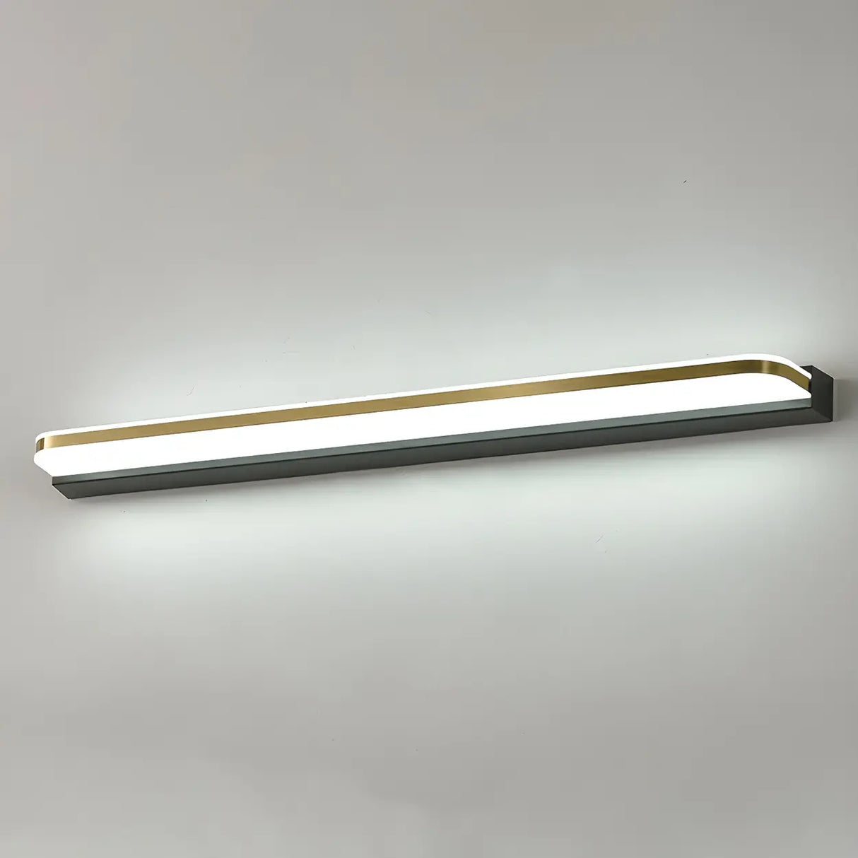 Gold Rectangular Acrylic Simple LED Vanity Light Image - 13