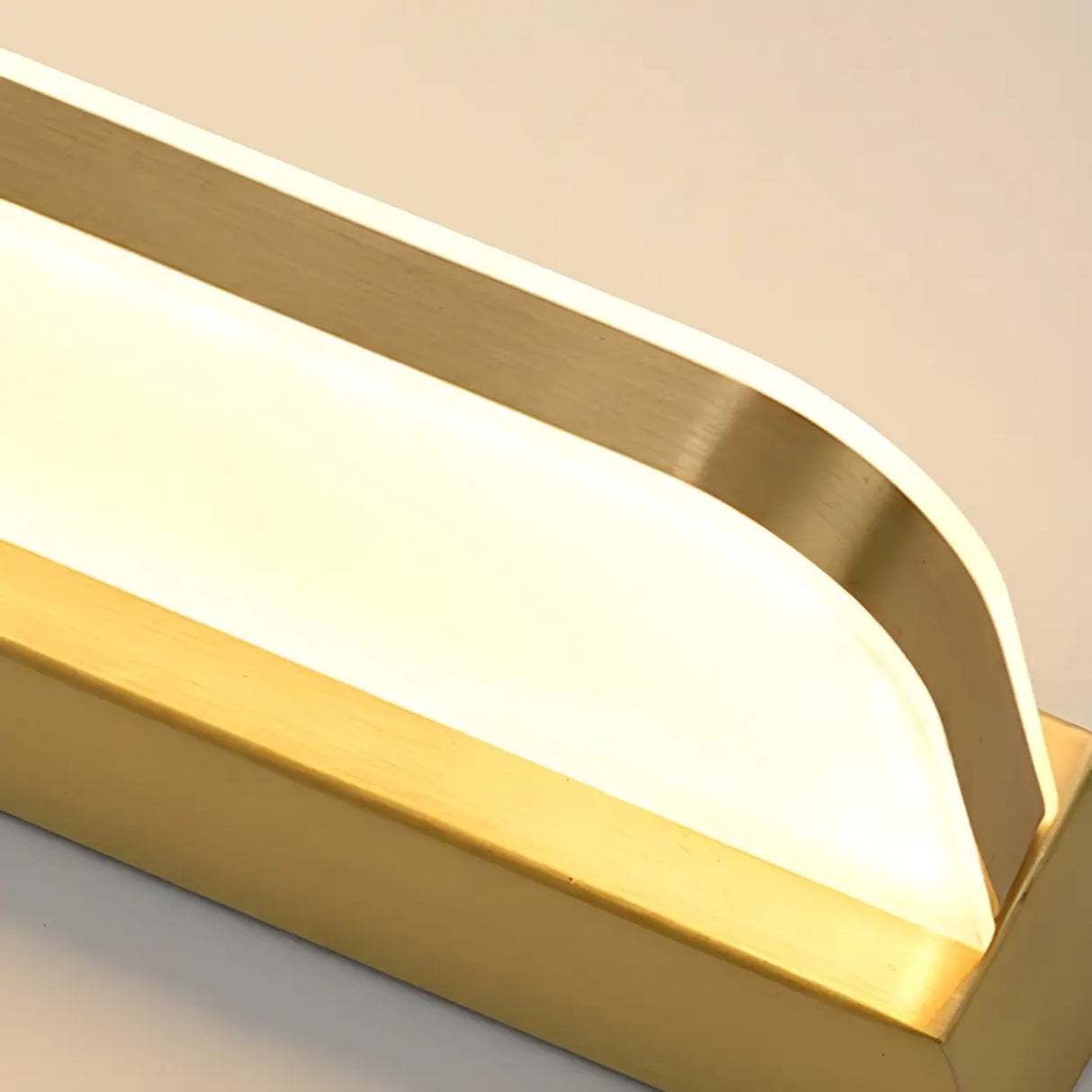 Gold Rectangular Acrylic Simple LED Vanity Light Image - 16