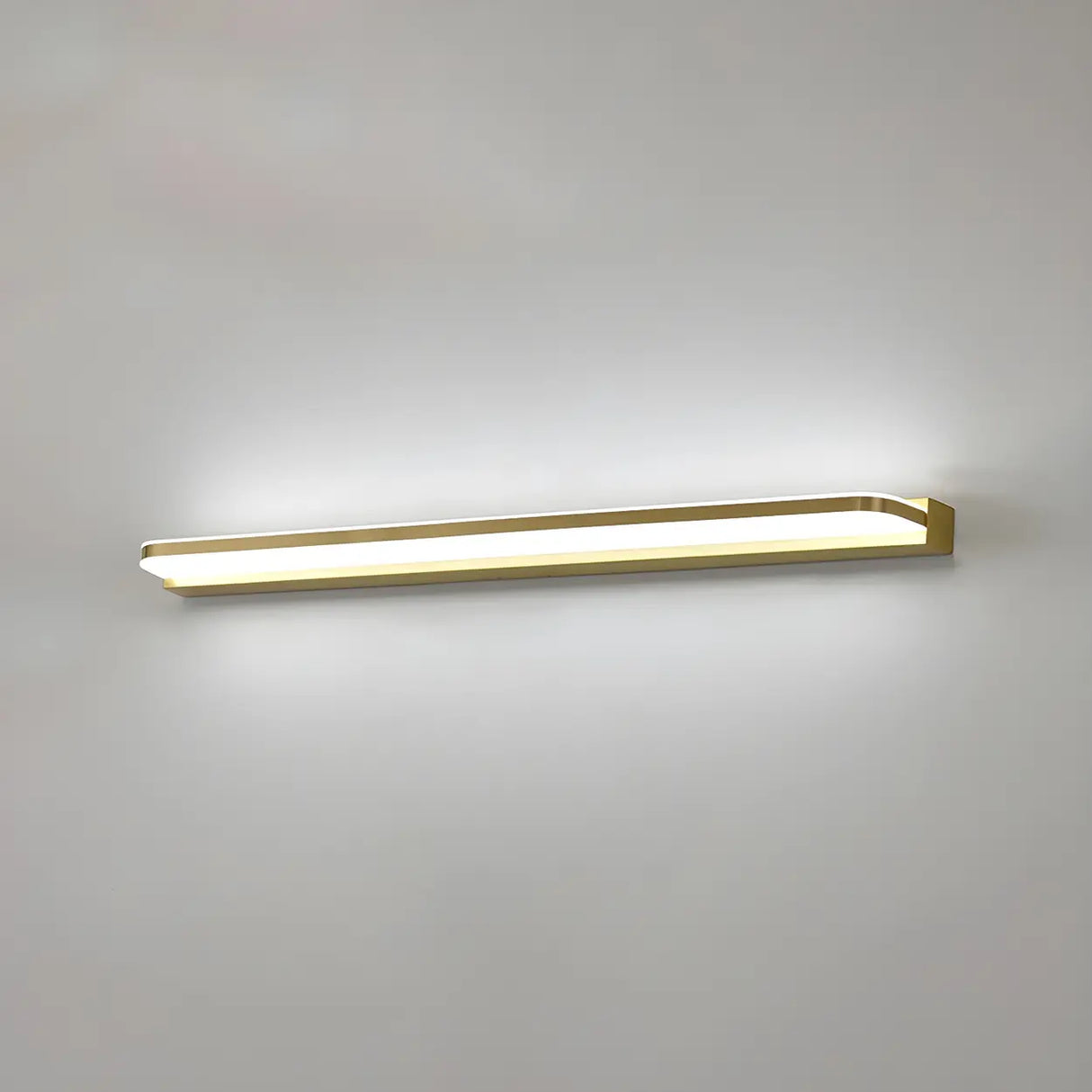 Gold Rectangular Acrylic Simple LED Vanity Light Image - 2