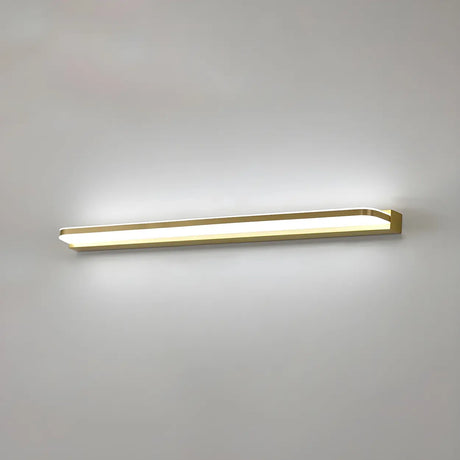 Gold Rectangular Acrylic Simple LED Vanity Light Image - 2