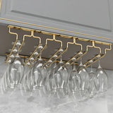 Gold Rectangular Metal Wine Glass Rack Stemware Rack Image - 17