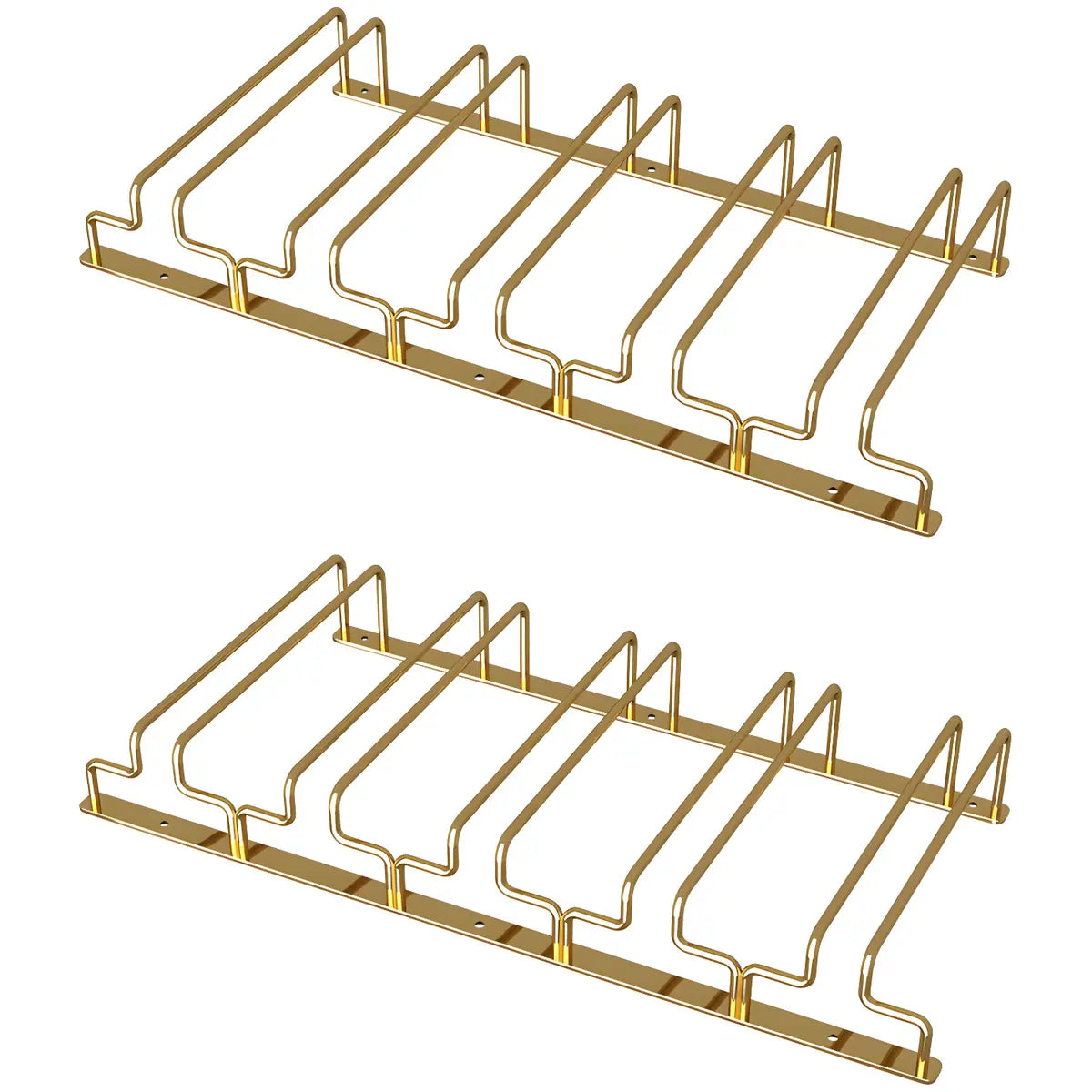 Gold Rectangular Metal Wine Glass Rack Stemware Rack Image - 35