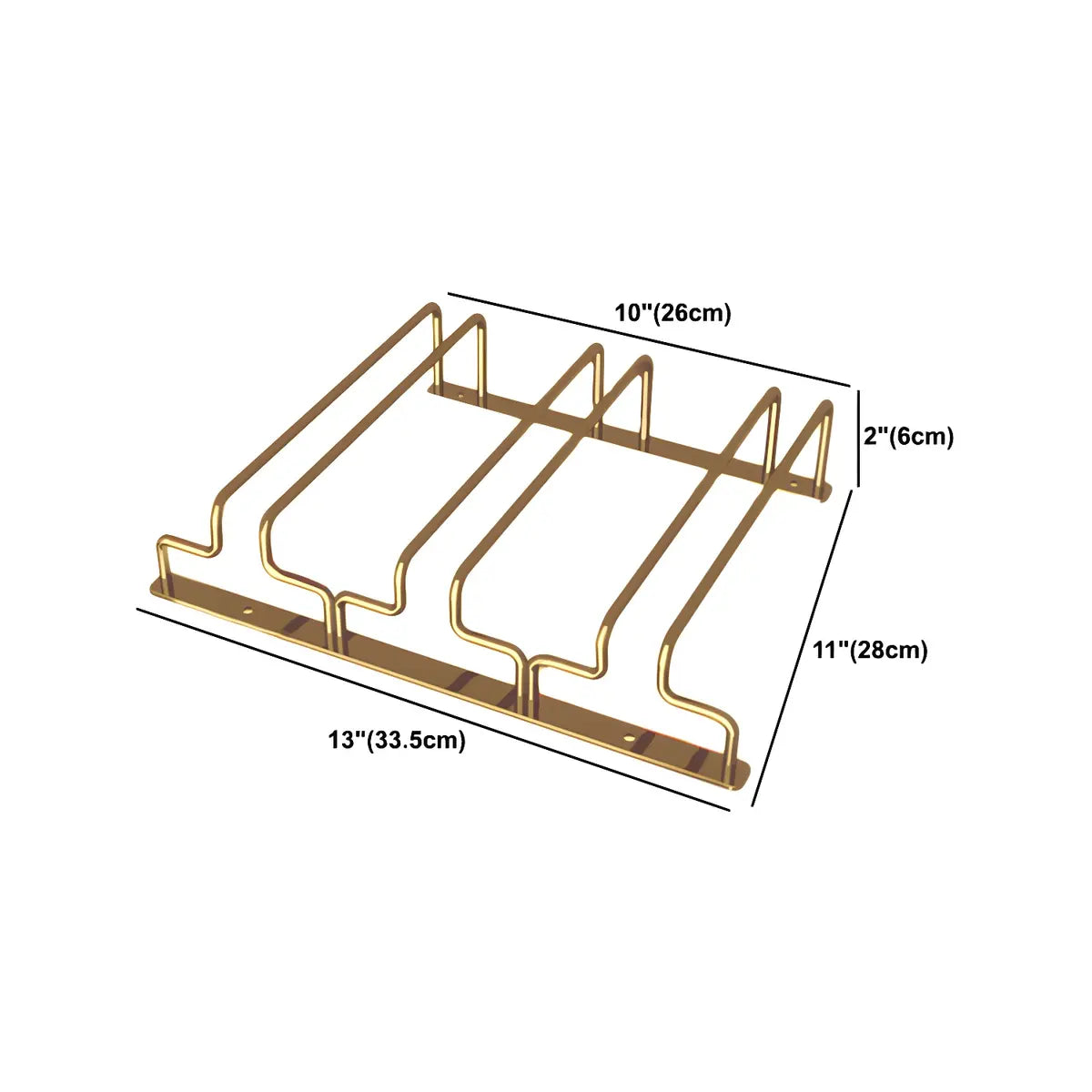 Gold Rectangular Metal Wine Glass Rack Stemware Rack Image - 43