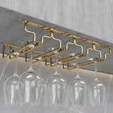 Gold Rectangular Metal Wine Glass Rack Stemware Rack Image - 5