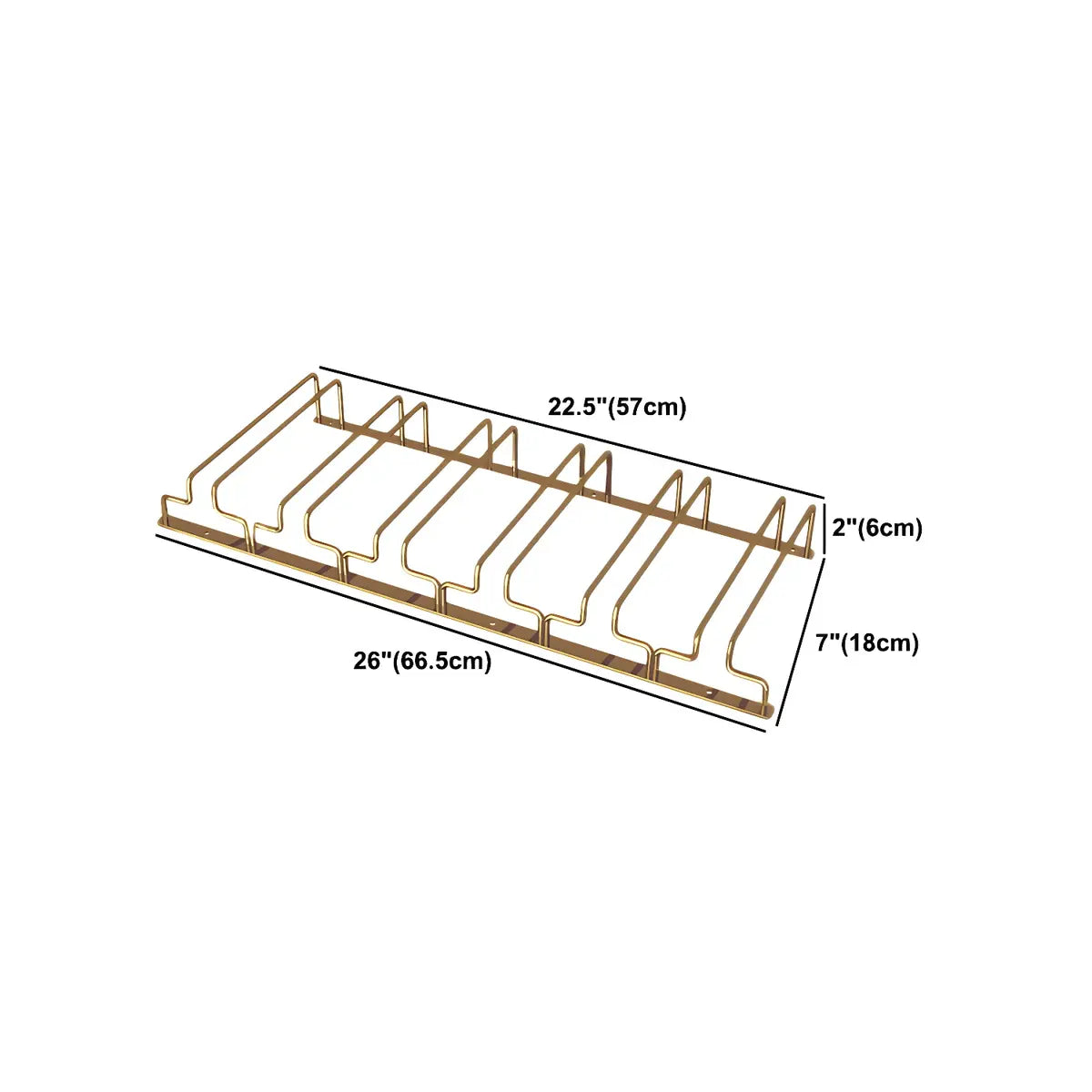 Gold Rectangular Metal Wine Glass Rack Stemware Rack Image - 50