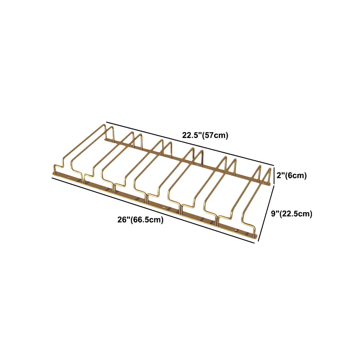 Gold Rectangular Metal Wine Glass Rack Stemware Rack Image - 51