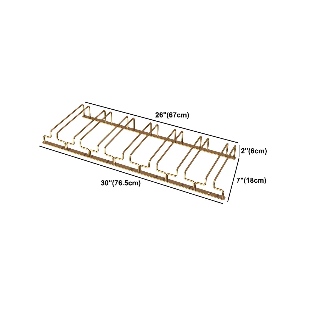 Gold Rectangular Metal Wine Glass Rack Stemware Rack Image - 53