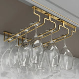 Gold Rectangular Metal Wine Glass Rack Stemware Rack Image - 6