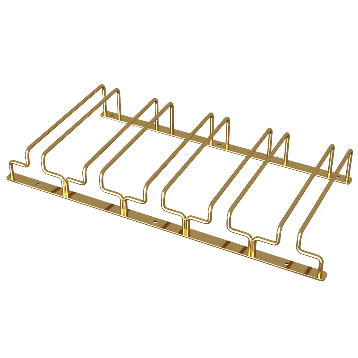 Gold Rectangular Metal Wine Glass Rack Stemware Rack Image - 9