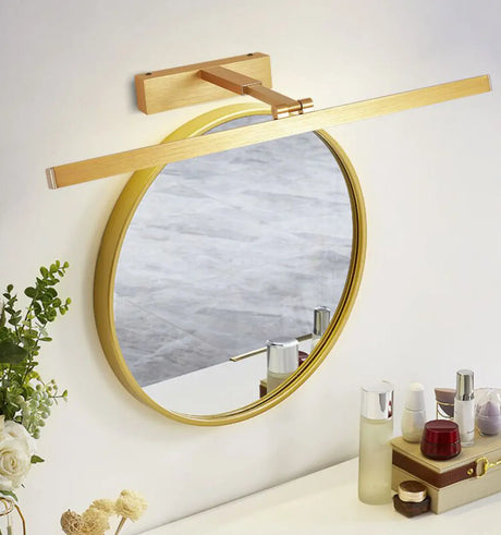 Gold Rotatable LED Rectangular Vanity Light Fixture Image - 1