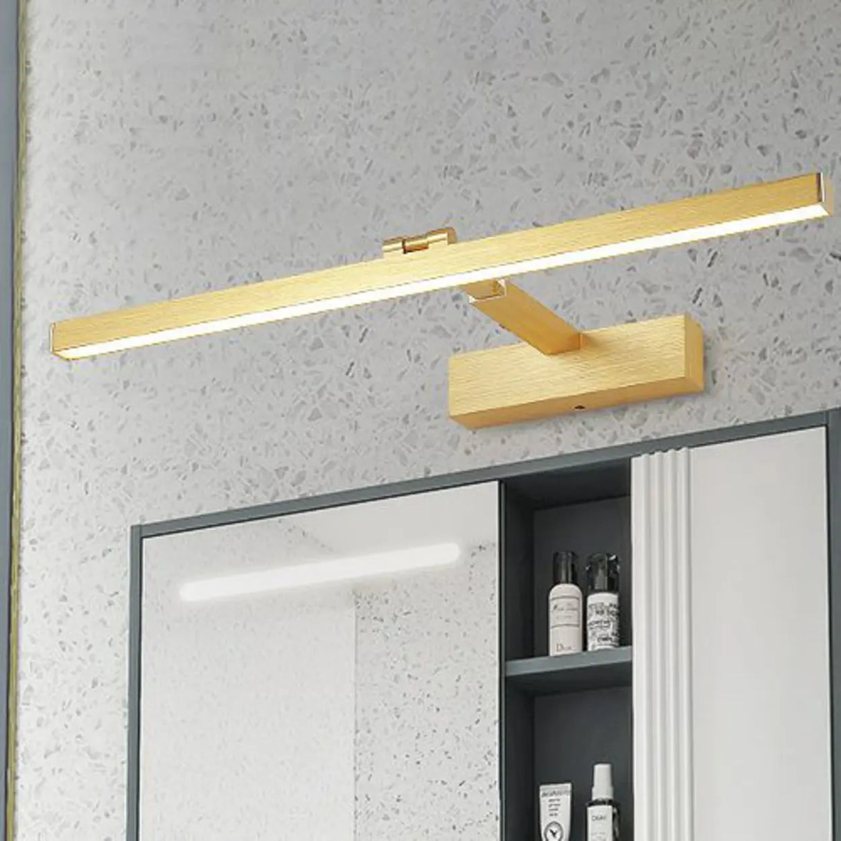 Gold Rotatable LED Rectangular Vanity Light Fixture Image - 4