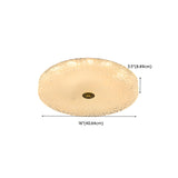 Gold Round Textured Glass LED Flush Mount Ceiling Light Image - 24