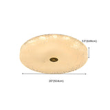 Gold Round Textured Glass LED Flush Mount Ceiling Light Image - 25