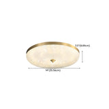 Gold Round Textured Glass LED Flush Mount Ceiling Light Image - 26