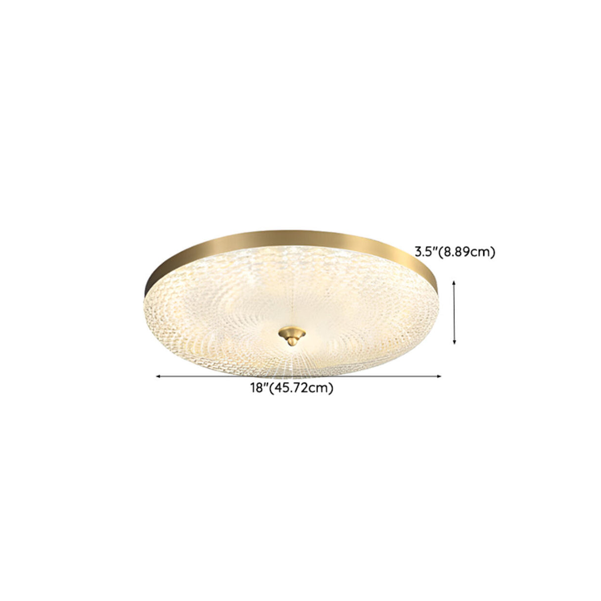 Gold Round Textured Glass LED Flush Mount Ceiling Light Image - 27